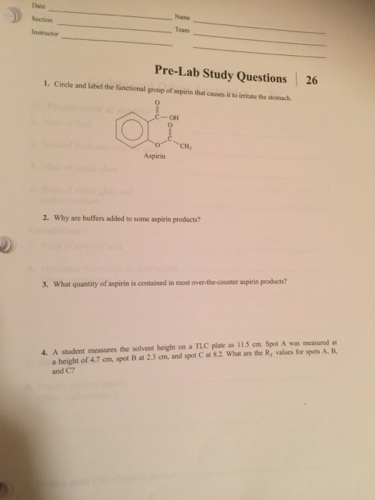 Circle And Label The Functional Group Of Aspirin T...