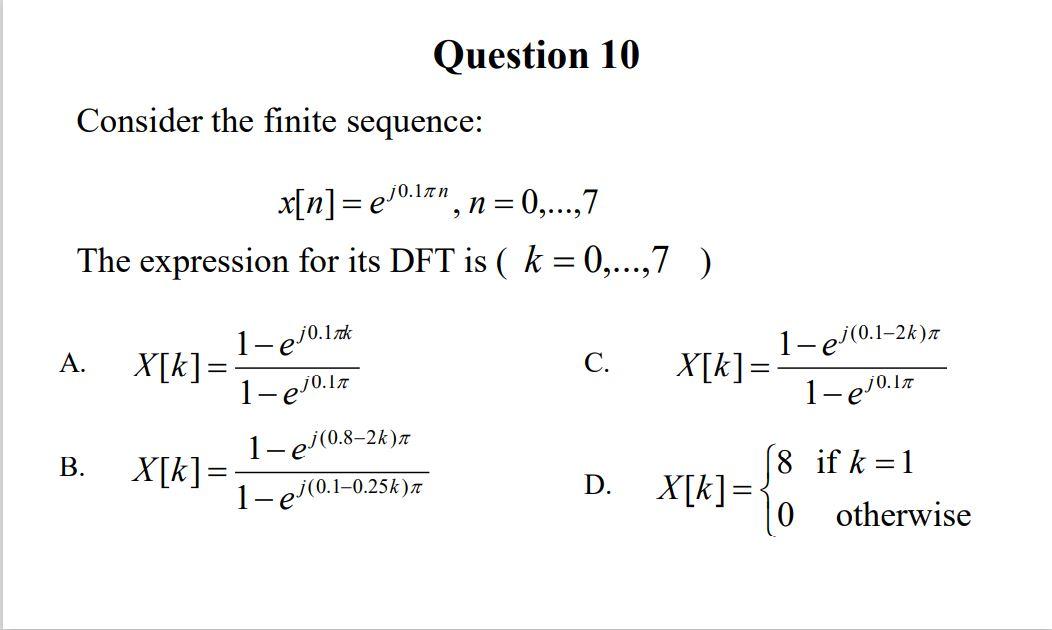 Solved Question 10 Consider The Finite Sequence Chegg