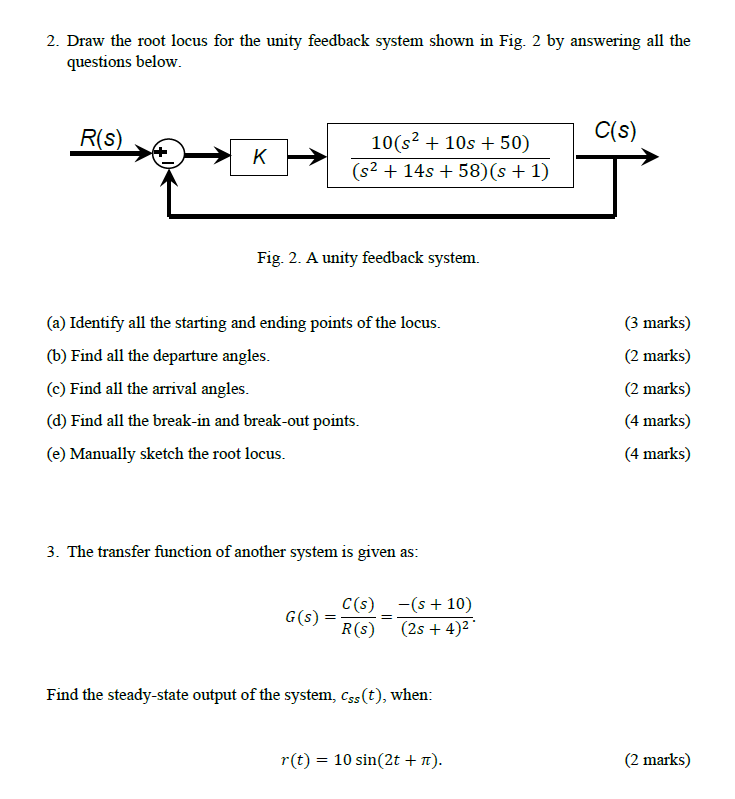 Solved PLEASE PLEASE HELP TO DRAW THE ROOT LOCUS Draw The Chegg