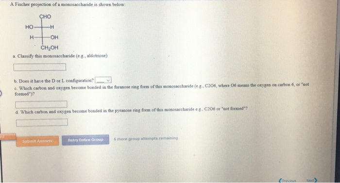 Solved A Structural Formula Of A Monosaccharide Is Shown Chegg