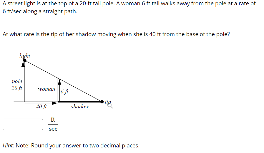 Solved A Street Light Is At The Top Of A Ft Tall Pole A Chegg