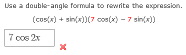 Solved Use A Double Angle Formula To Rewrite The Expression Chegg