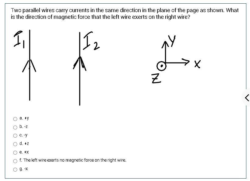 Solved Two Parallel Wires Carry Currents In The Same Chegg