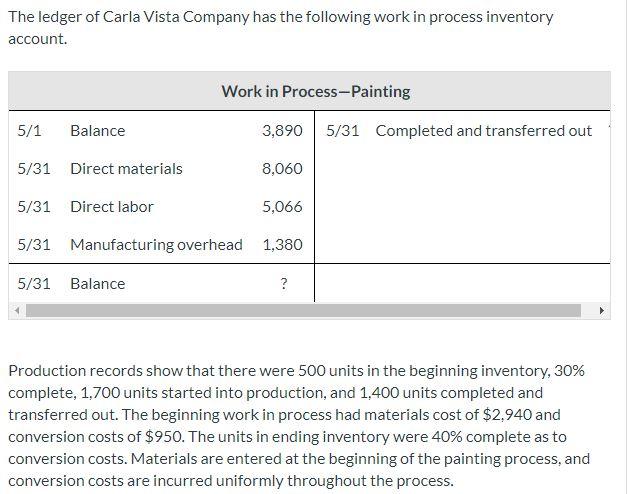 Solved The Ledger Of Carla Vista Company Has The Following Chegg