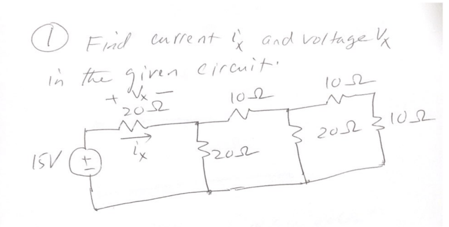 Solved 1 Find Current Ix And Voltage Vx Is The Given Chegg