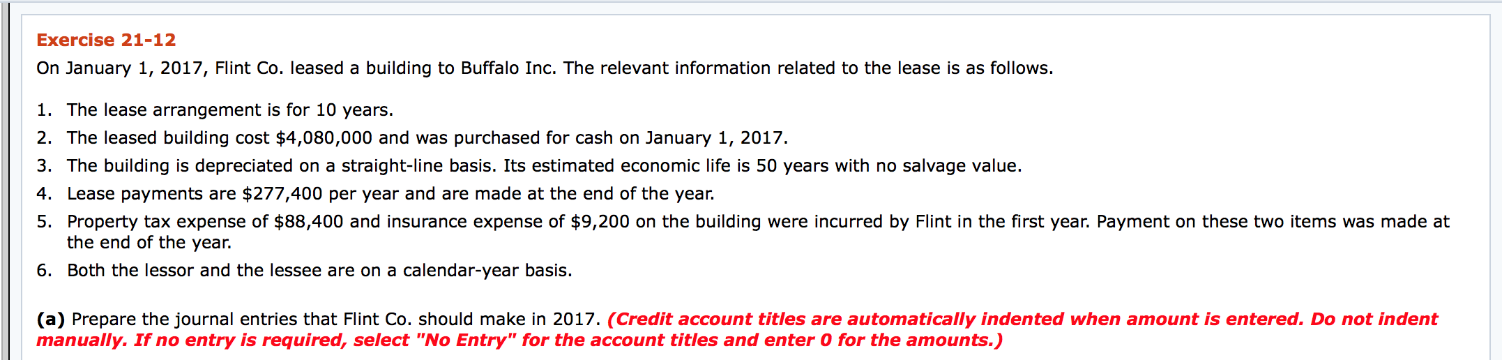 Solved Exercise On January Flint Co Leased A Chegg