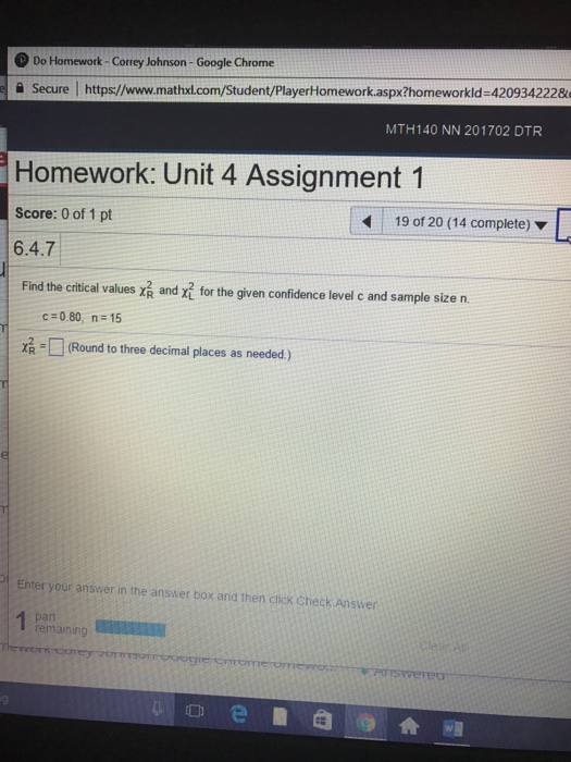 Solved Find The Critical Values X 2 R And X 2 L For The Chegg