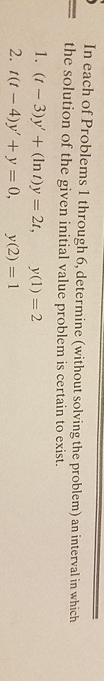 Solved In Each Of Problems 1 Through 6 Determine Without Chegg