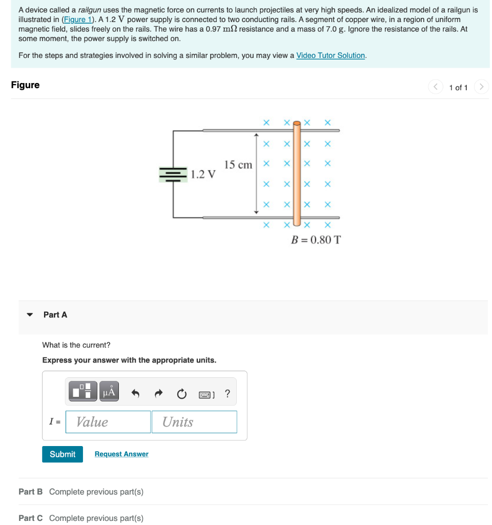 Solved A Device Called A Railgun Uses The Magnetic Force On Chegg