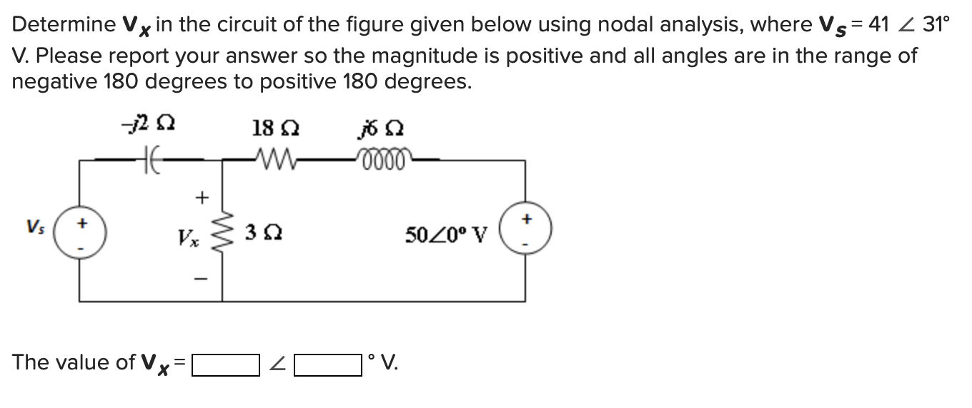 Solved Determine Vx In The Circuit Of The Figure Given Below Chegg