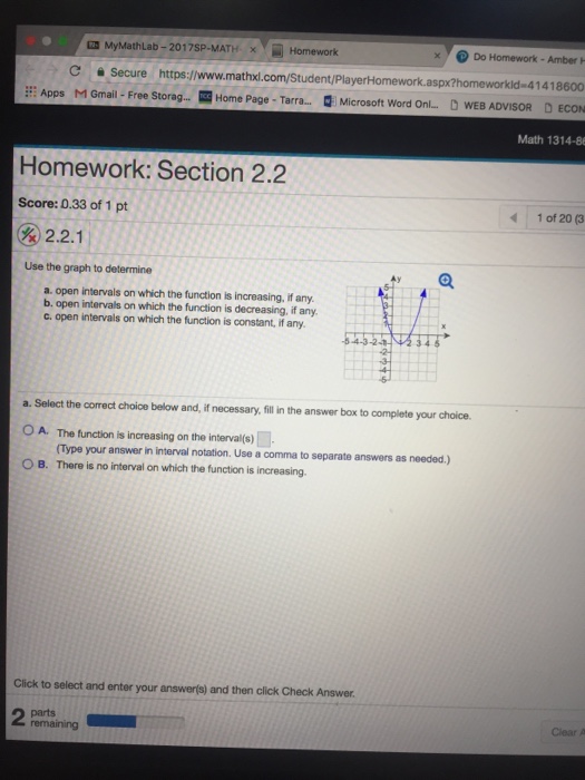 Answers To Homework On Mymathlab