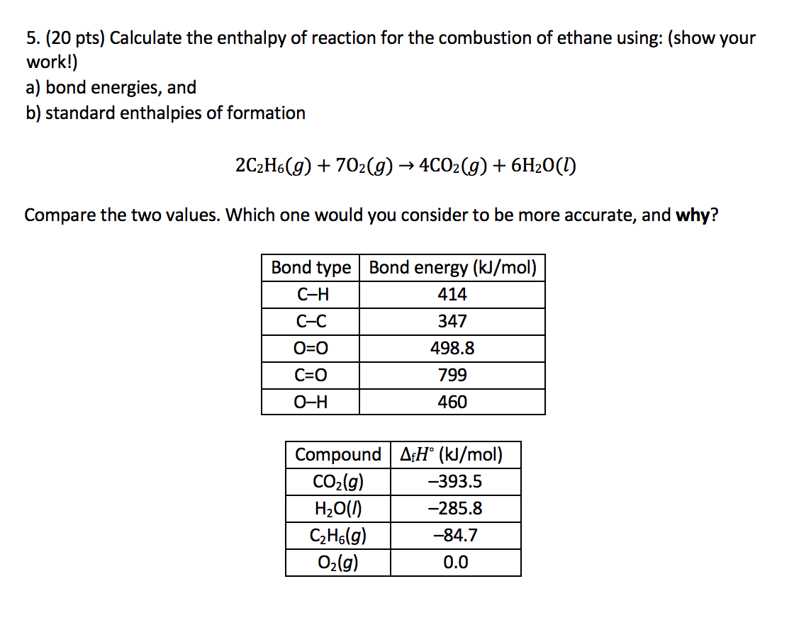 Solved Calculate The Enthalpy Of Reaction For The Combustion Chegg