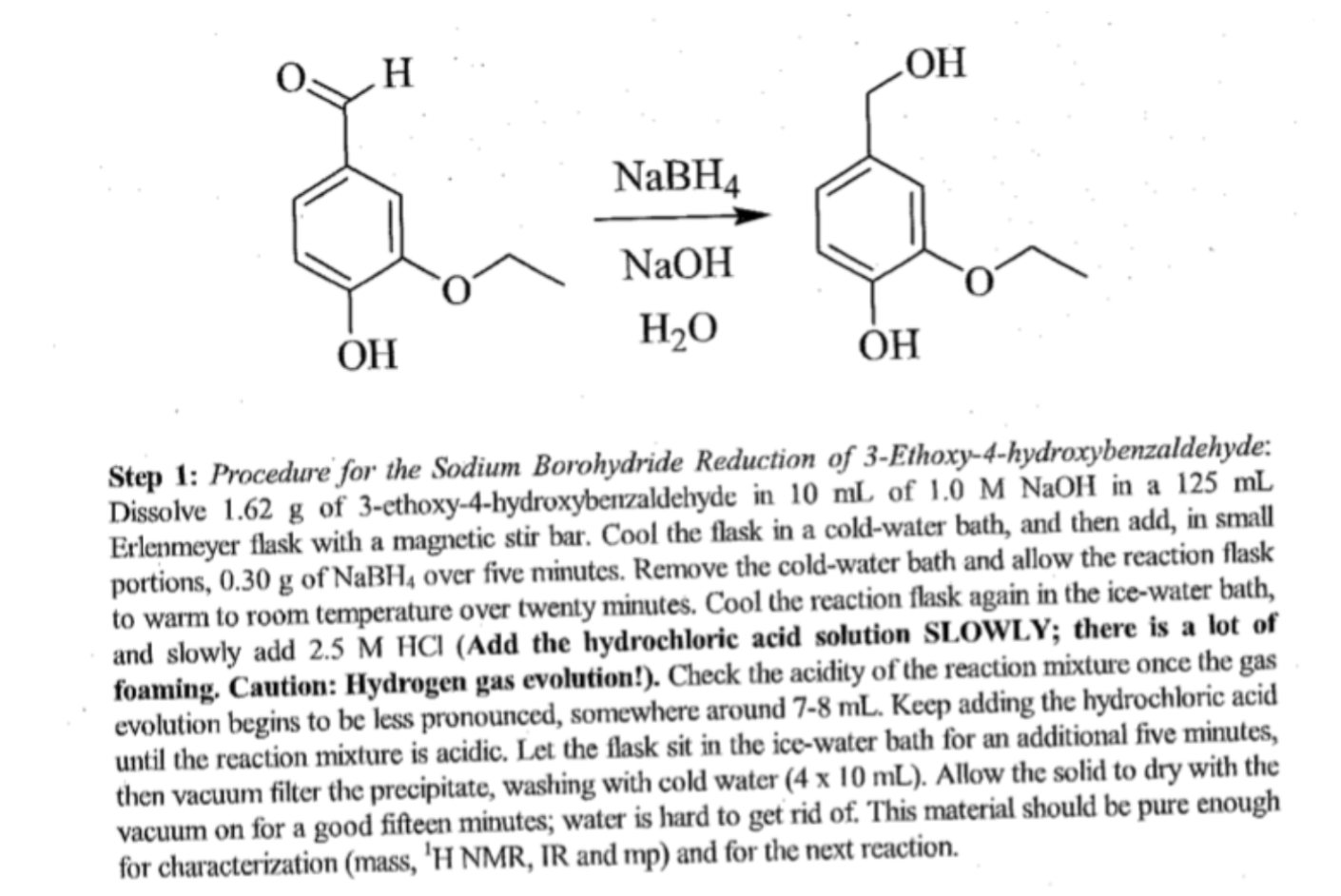 Solved 1 The Etherification Of 3 Ethoxy 4 Hydroxybenzyl Chegg