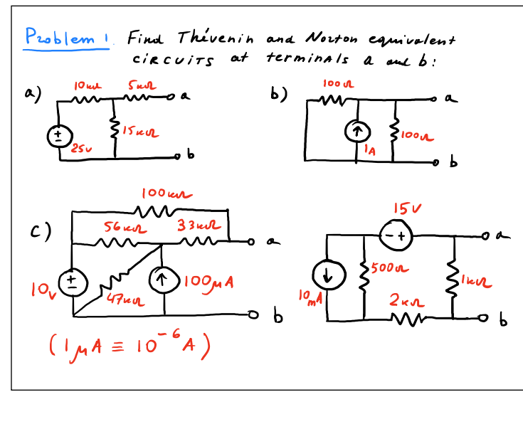 Solved Problem 1 Find Thévenin and Norton equivalent Chegg