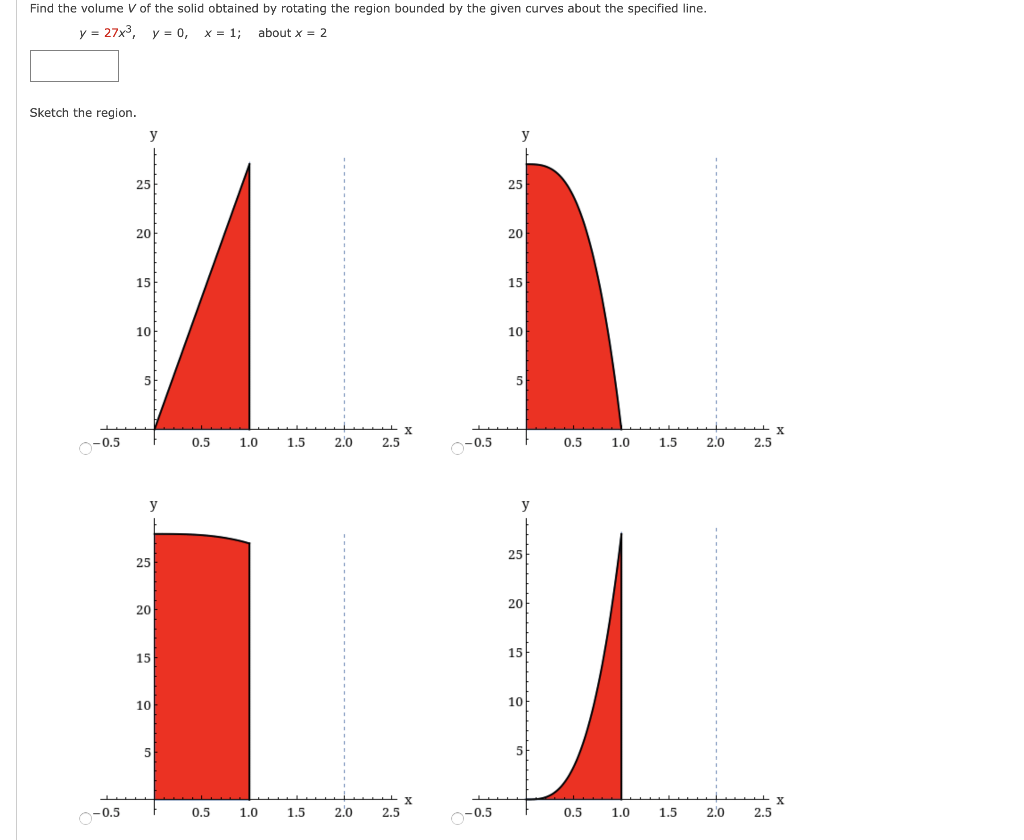 Solved Find The Volume V Of The Solid Obtained By Rotating Chegg