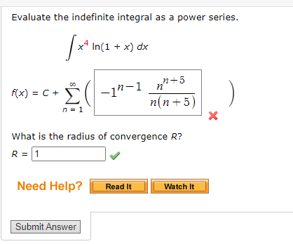 Solved Evaluate The Indefinite Integral As A Power Series Chegg