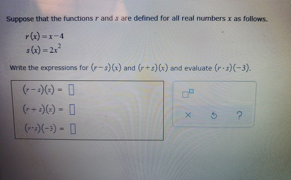 Solved Suppose That The Functions R And S Are Defined For Chegg