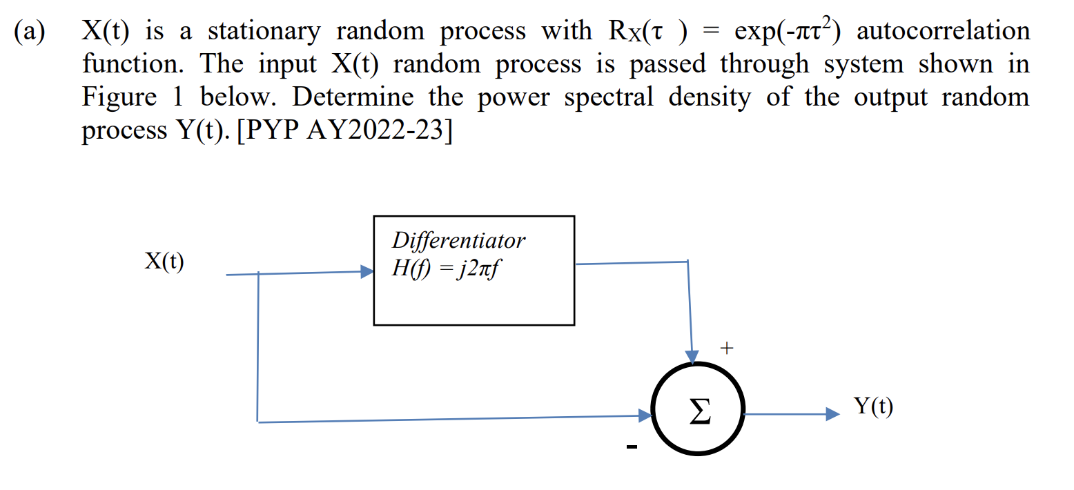 Solved X T Is A Stationary Random Process With Chegg