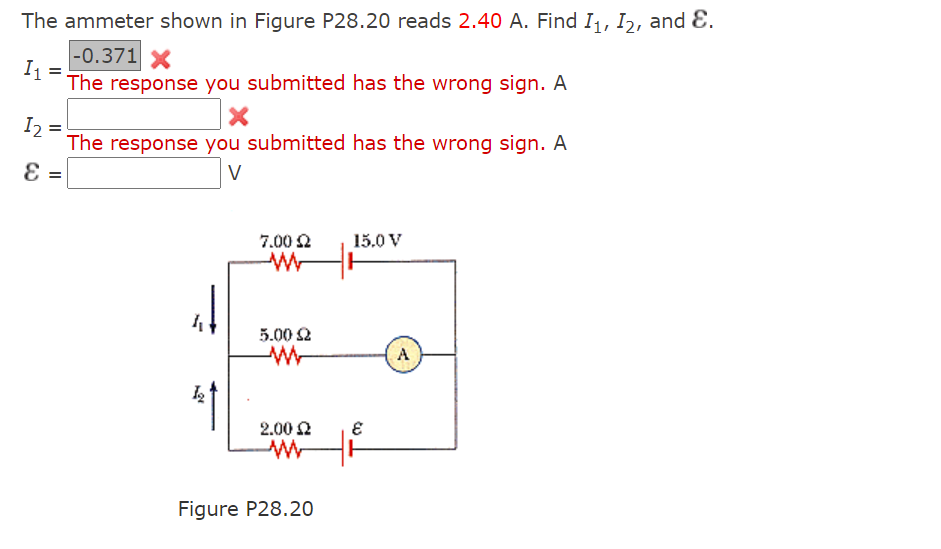 Solved The Ammeter Shown In Figure P28 20 Reads 2 40 A Find Chegg