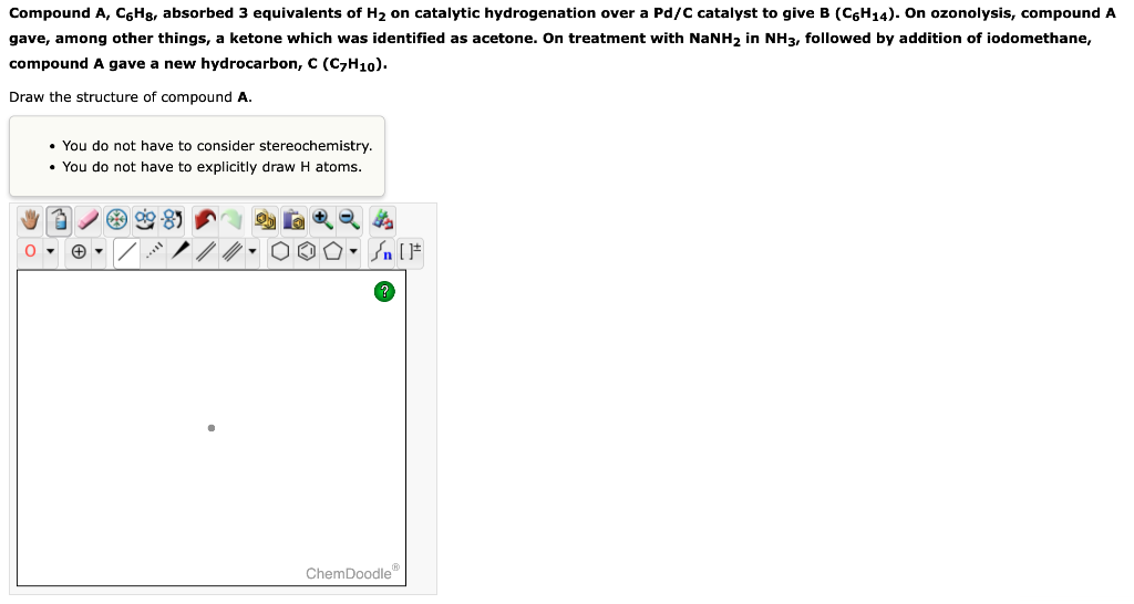 Solved Compound A2 C6H8 Absorbed 3 Equivalents Of H2 On Chegg