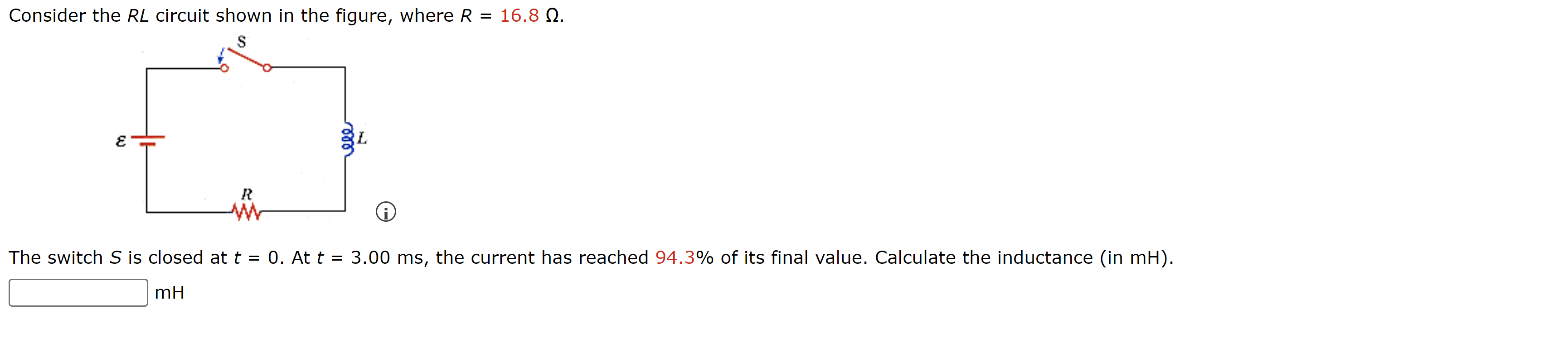 Solved Consider The Rl Circuit Shown In The Figure Where Chegg