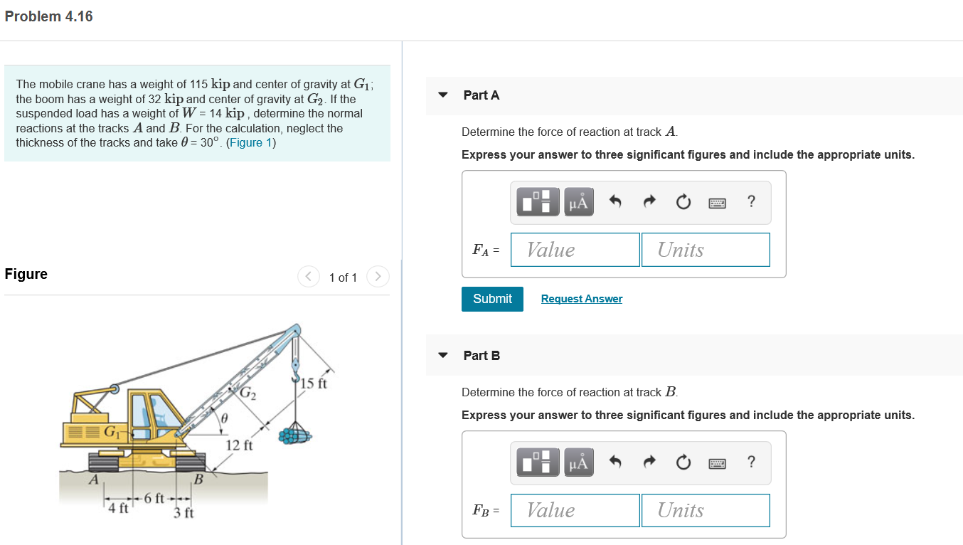 Solved Problem 4 16 The Mobile Crane Has A Weight Of 115 Kip Chegg