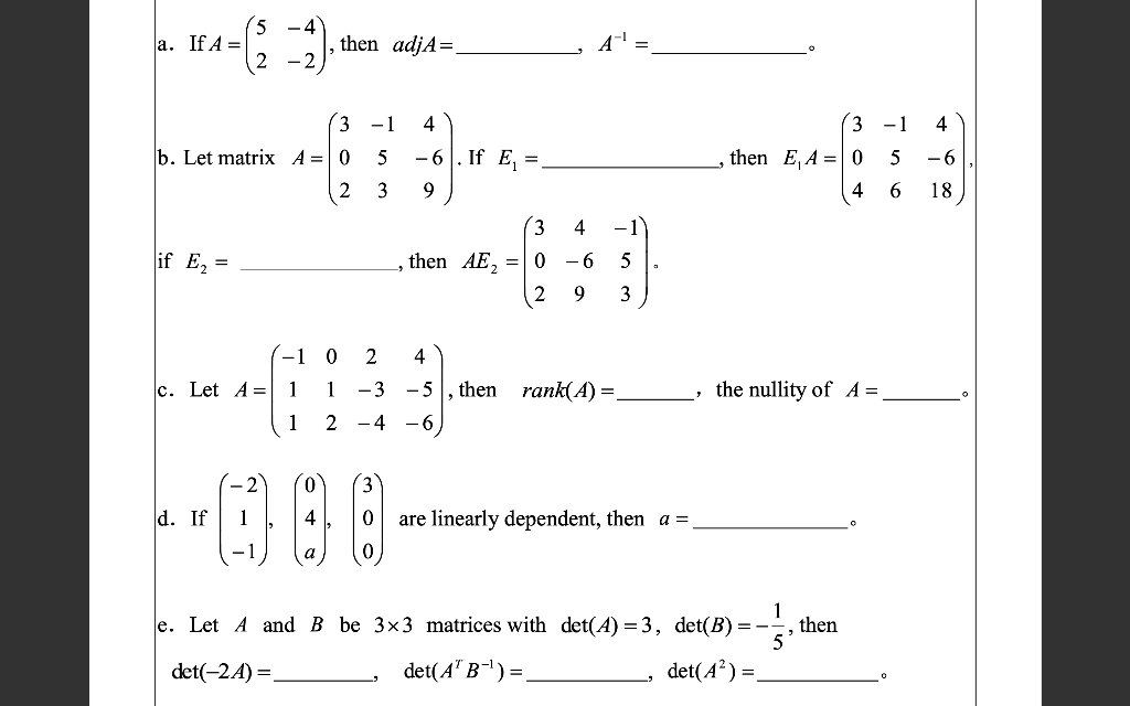 Solved A If A Then AdjA 2 3 1 4 3 1 B Let Matrix A 0 Chegg