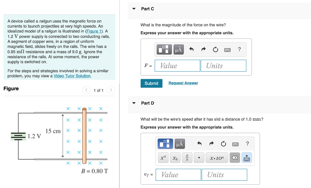 Solved A Device Called A Railgun Uses The Magnetic Force On Chegg