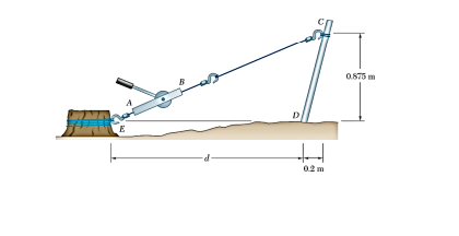 Solved A Winch Puller Ab Is Used To Straighten A Post Dc As Chegg