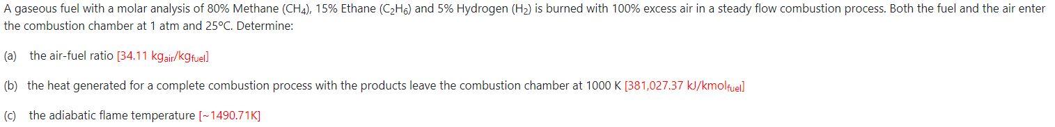 Solved A Gaseous Fuel With A Molar Analysis Of Methane Chegg