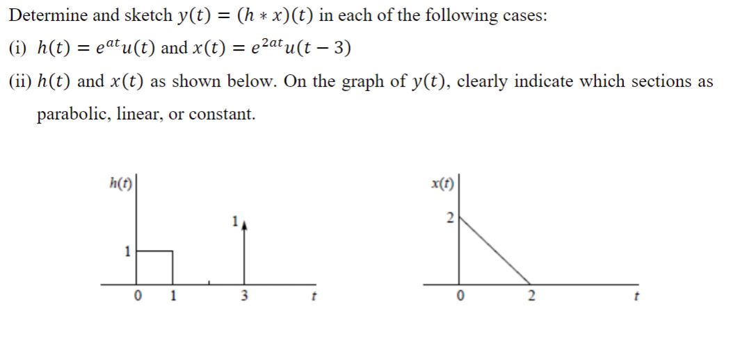 Solved Determine And Sketch Y T H X T In Each Of The Chegg