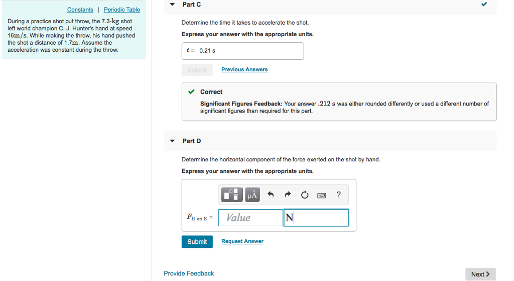 Solved Part C Constants Periodic Table During A Practice Chegg