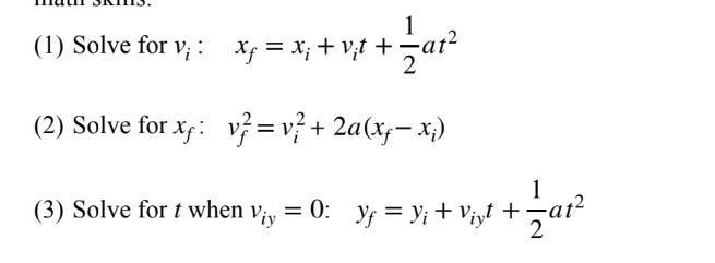 Solved Solve For Vi Xf Xi Vit At Solve For Xf Chegg