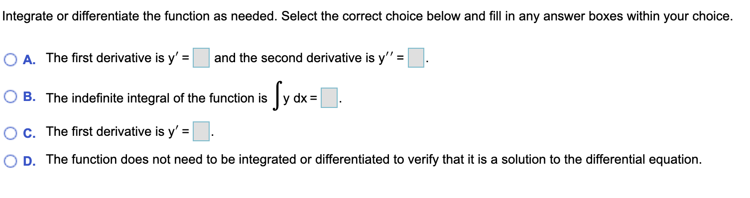 Solved Verify By Substitution That The Given Function Is A Chegg