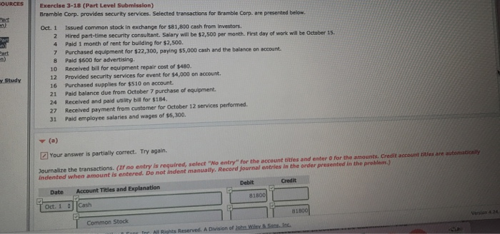 Solved Ources Exercise Part Level Submission Bramble Chegg