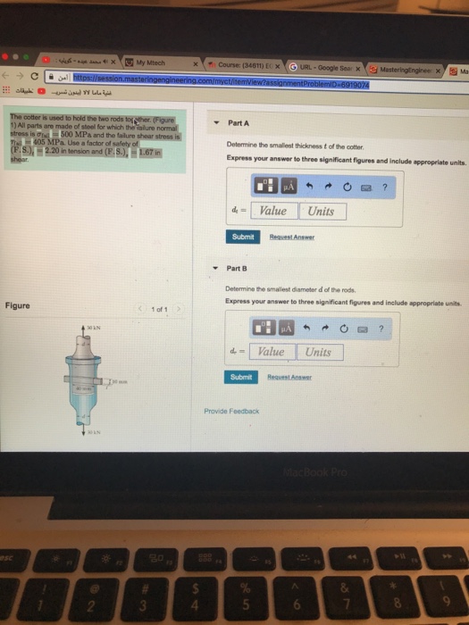 Solved Determine The Smallest Diameter D Of The Rods Of Chegg