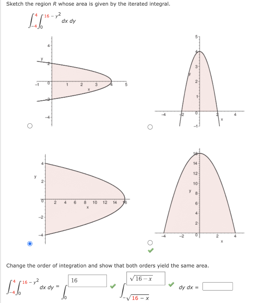 Solved Sketch The Region R Whose Area Is Given By The I