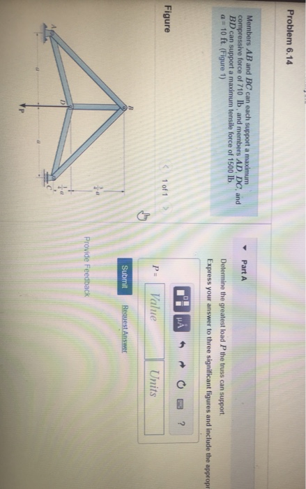 Solved Problem Members Ab And Bc Can Each Support A Chegg