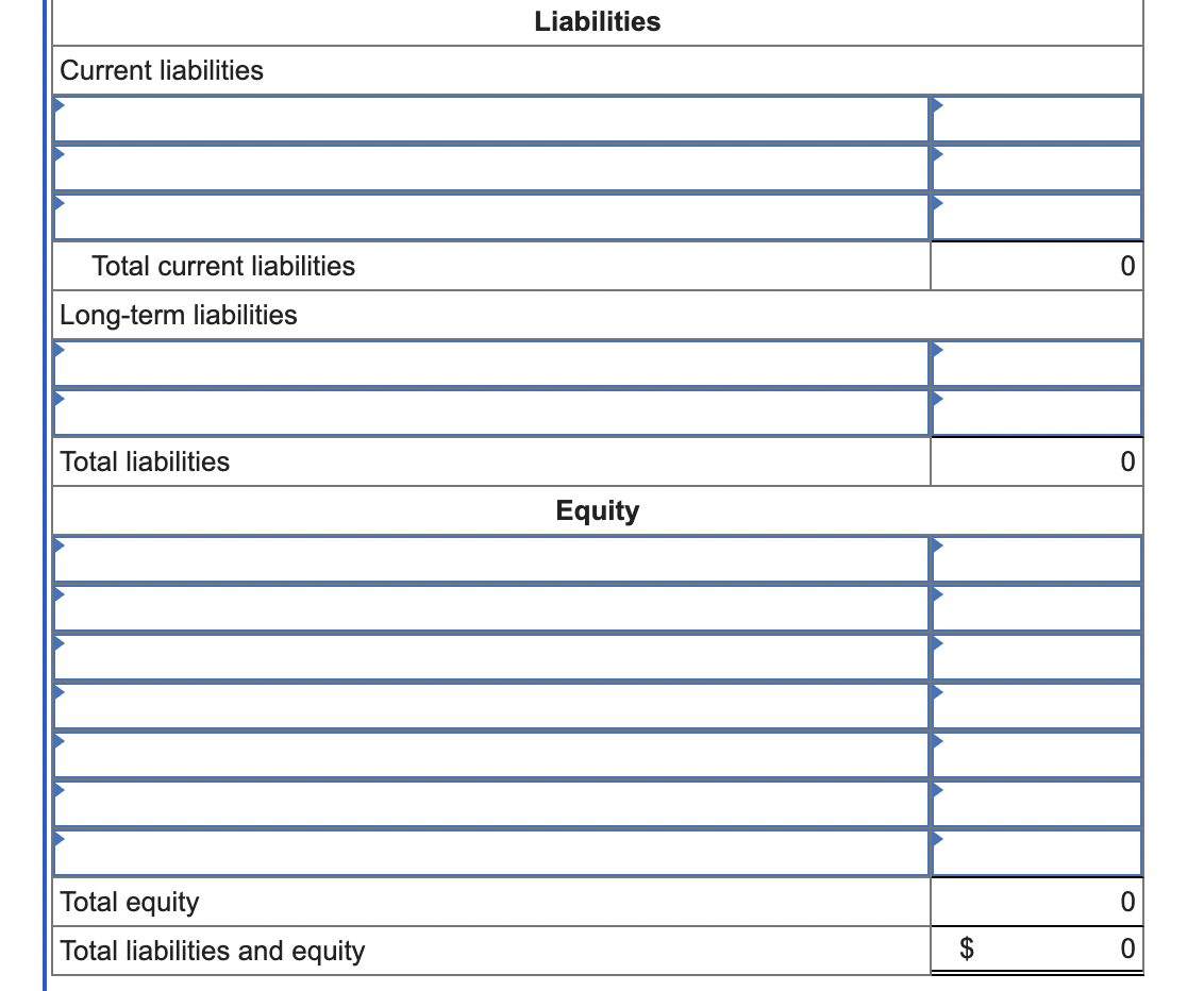 Solved Exercise Algo Preparing A Classified Balance Chegg