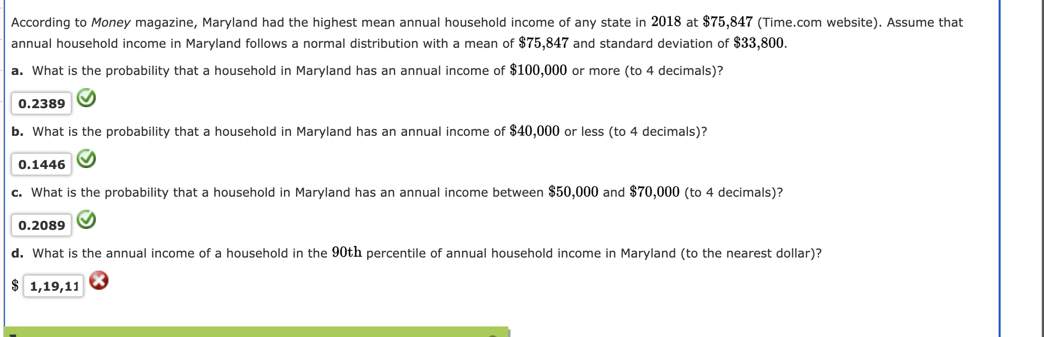 Solved According To Money Magazine Maryland Had The Highest Chegg