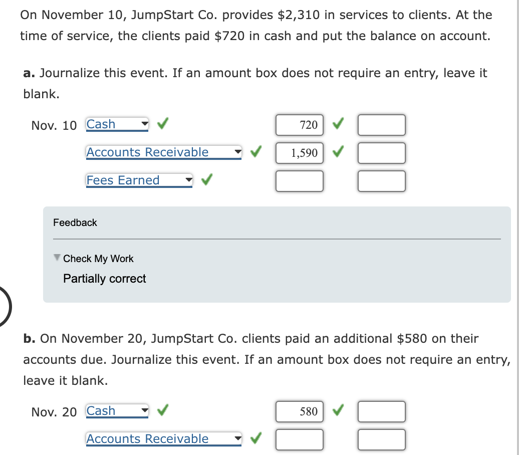 Solved On November 10 JumpStart Co Provides 2 310 In Chegg