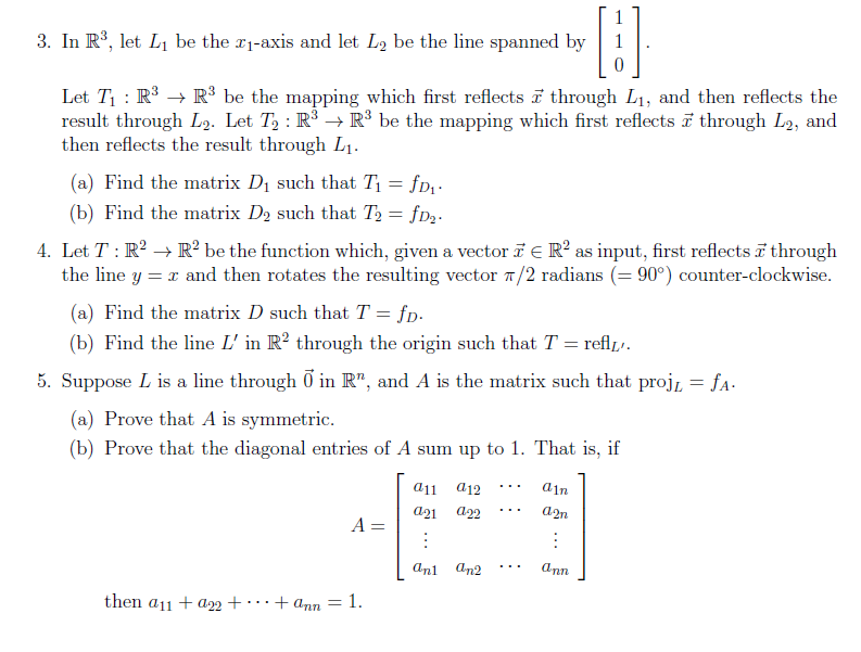 Solved In R Let L Be The X Axis And Let L Be The Line Chegg