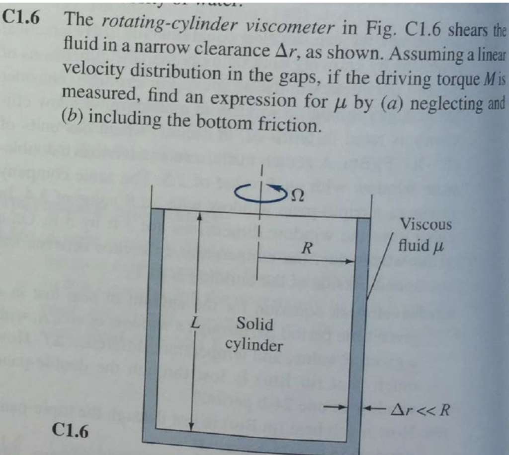 Solved C The Rotating Cylinder Viscometer In Fig C Chegg