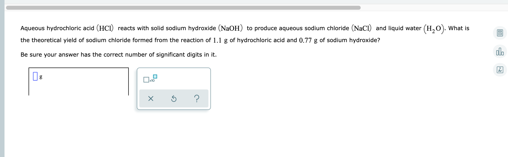 Solved Aqueous Hydrochloric Acid HCI Reacts With Solid Chegg