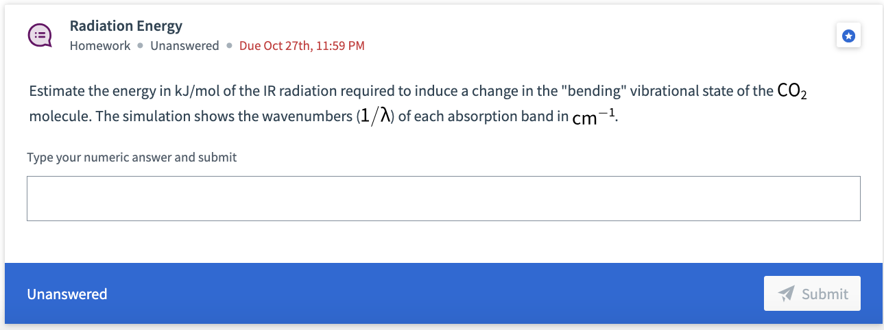 Solved Radiation Energy Homework Unanswered Due Oct Chegg