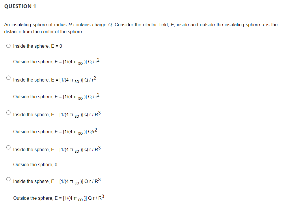 Solved An Insulating Sphere Of Radius R Contains Charge Q Chegg