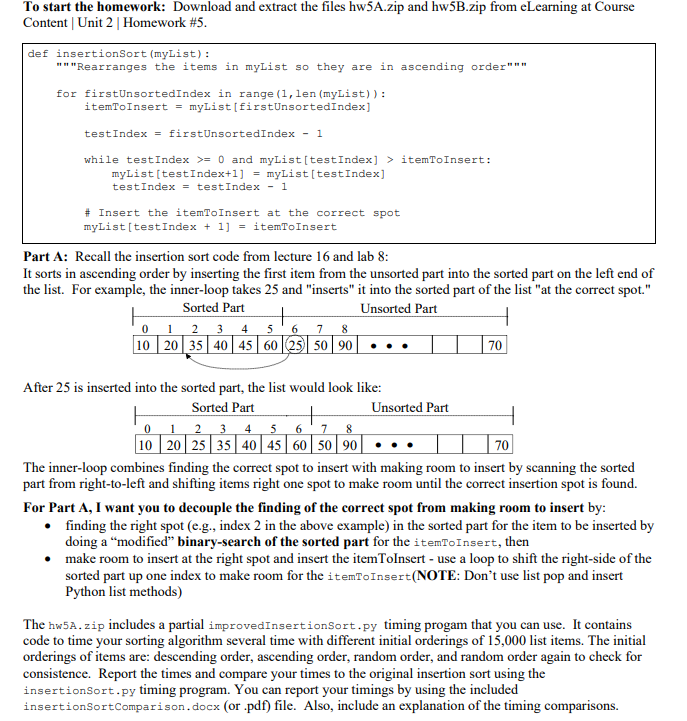 Solved Original Insertionsort Code That Needs Chegg