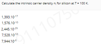 Solved Calculate The Intrinsic Carrier Density N For Silicon Chegg
