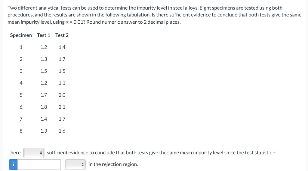 Solved Two Different Analytical Tests Can Be Used To Chegg