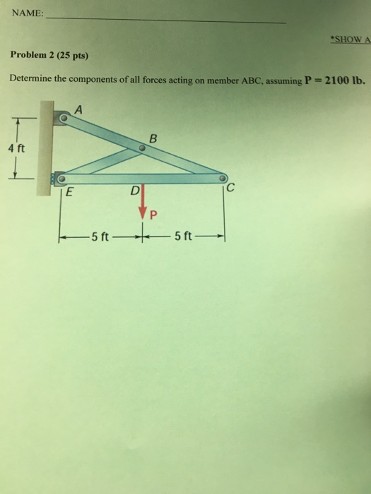 Solved Determine The Components Of All Forces Acting On Chegg